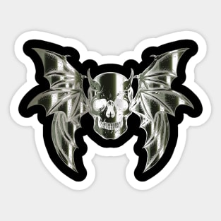 Horned Skull With Wings Sticker